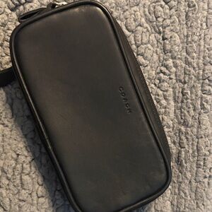 Coach Black Leather Toiletry Bag
